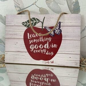 #46 Dolly Parton Leave Something Good Washed Apple Wood Sign Farmhouse Plaque